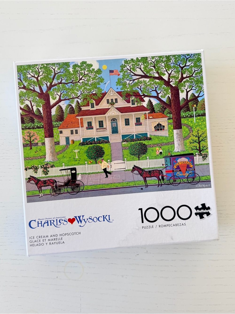 Charles Wysocki Ice Cream and Hopscotch 1000-Piece Puzzle – Multicolor
